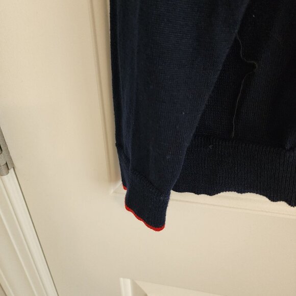 EV1 Navy Blue Crewneck Love Sweater XXL Polyester Cotton Blend Womens Lightweigh - Picture 3 of 6